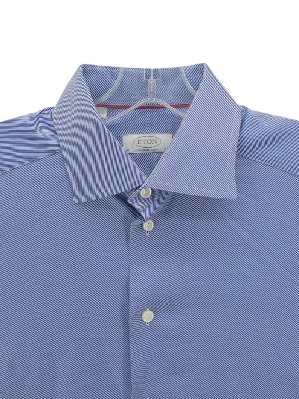 ETON Long Sleeve Dress Shirt Blue Diagonal Stripe Contemporary 40 - 15 3/4
